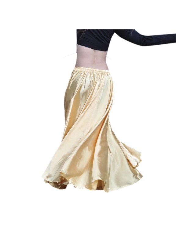 Belly Dance Dancing Full Praise Skirts Halloween Tribal Fusion Style Light Gold