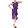 thumbnail image 1 of Whitewed Flapper Dance Dancing Fringe Performance Group Dresses for Shows Adults Purple, 1 of 5