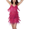 thumbnail image 1 of Whitewed Fringe Salsa Latin Attire Dance Clothes Clothing Outfits for Women Rose Pink, 1 of 2