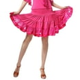 thumbnail image 1 of Whitewed Knee Length Flounced Swing Ballroom Latin Dance Practice Performance Circle Skirts, 1 of 1