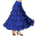 thumbnail image 1 of Whitewed Ruffled Long Skirts for Ballroom Flamenco Dance Practice Performance Show Party, 1 of 3