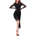 thumbnail image 1 of Whitewed Salsa Latin American Style Dance Team Uniforms Outfit Attire Black, 1 of 5