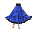 thumbnail image 1 of Whitewed Sash Trimmed Mesh Ballroom Skirt Latin Dance Practice Performance Circle, 1 of 4