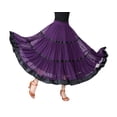 thumbnail image 1 of Whitewed Sash Trimmed Mesh Ballroom Skirt Latin Dance Practice Performance Circle, 1 of 4