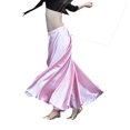 thumbnail image 1 of Whitewed Satin Belly Dance Recital Practice Wear Clothes Gypsy Circle Skirt Pink, 1 of 1