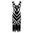 thumbnail image 1 of Whitewed Sequin Vintage 20s Themed Party Bridesmaid Dress Outfits Black/Silver, 1 of 1