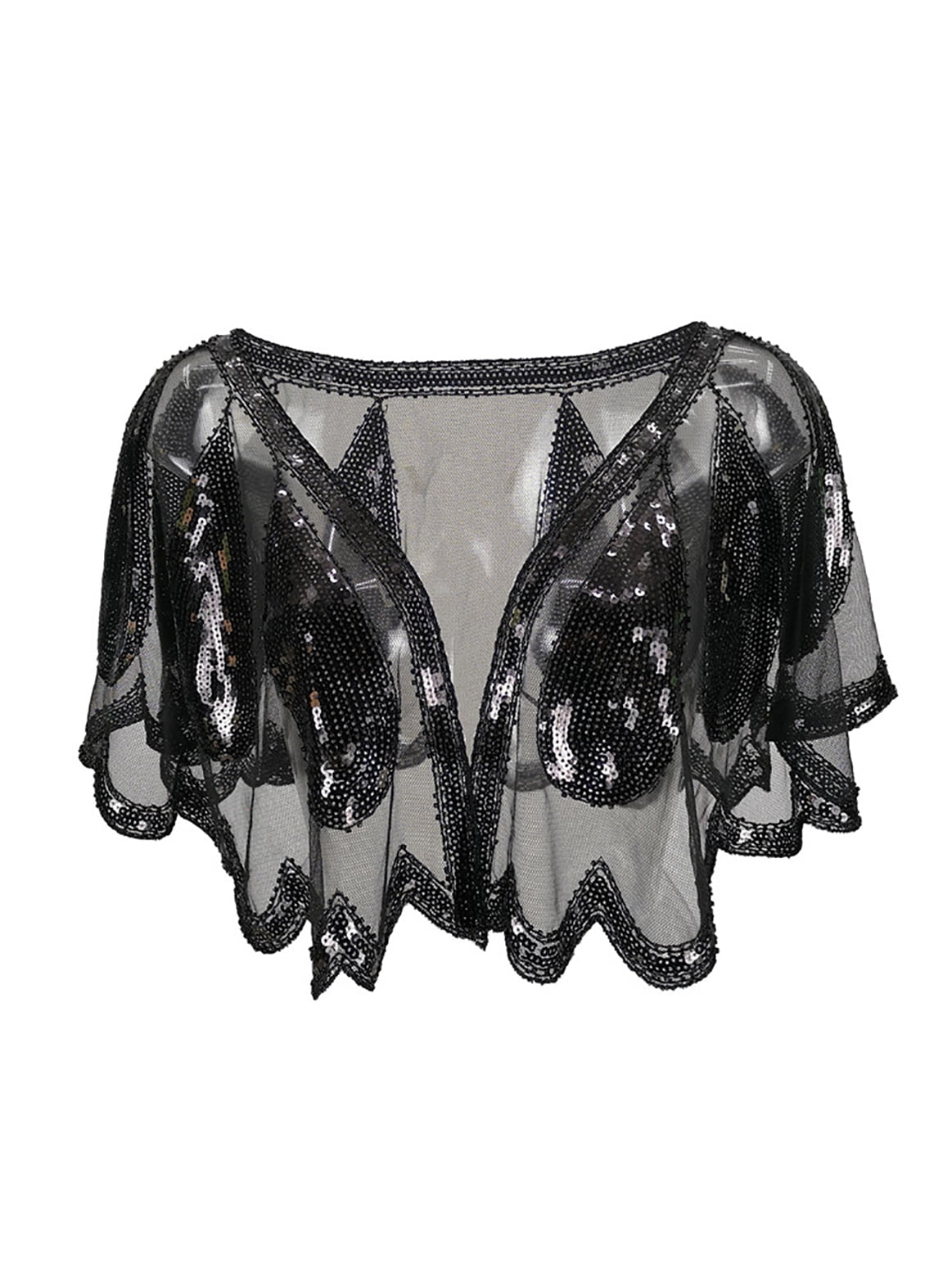 Black High-End Wool Tie-Dye Party Cape Shawl for Women