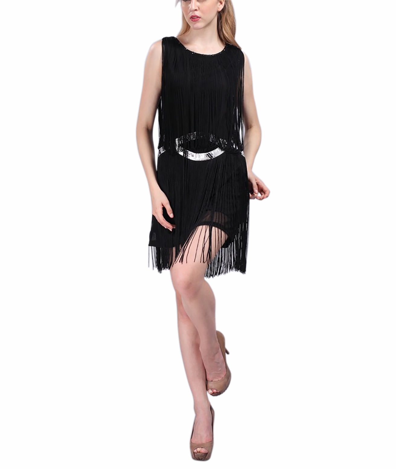 Vintage Speakeasy Flapper Period Themed Party Clothing Dresses Outfits Beige/Black - Walmart.com Vintage Speakeasy Flapper Period Themed Party Clothing Dresses Outfits Beige/Black - Walmart.com