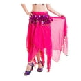 thumbnail image 1 of Whitewed Tribal Belly Dance Shimmy Teaching Practice Skirt Christmas Adult Long Gypsy Rose Red, 1 of 1