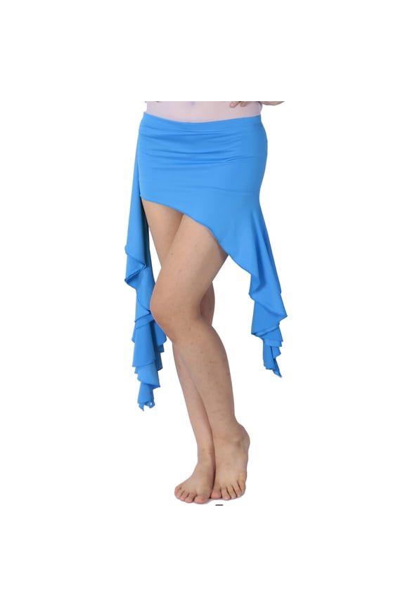 Tribal Fusion Belly Dance Mini Lesson Wear Exercise Routine Skirt Bottoms Ocean Blue