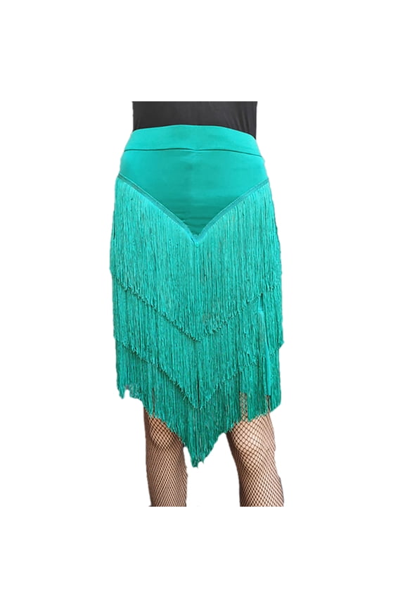 Twirl Salsa Latin Tango Dance Exercise Performance Skirts Clothes Female Green