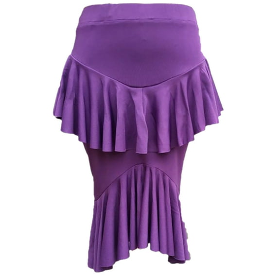 Whitewed Women's Layer Ruffles Latin Jive Lindy Hop Dance Practice Performance Competion Skirts Clothes Dancewear Purple