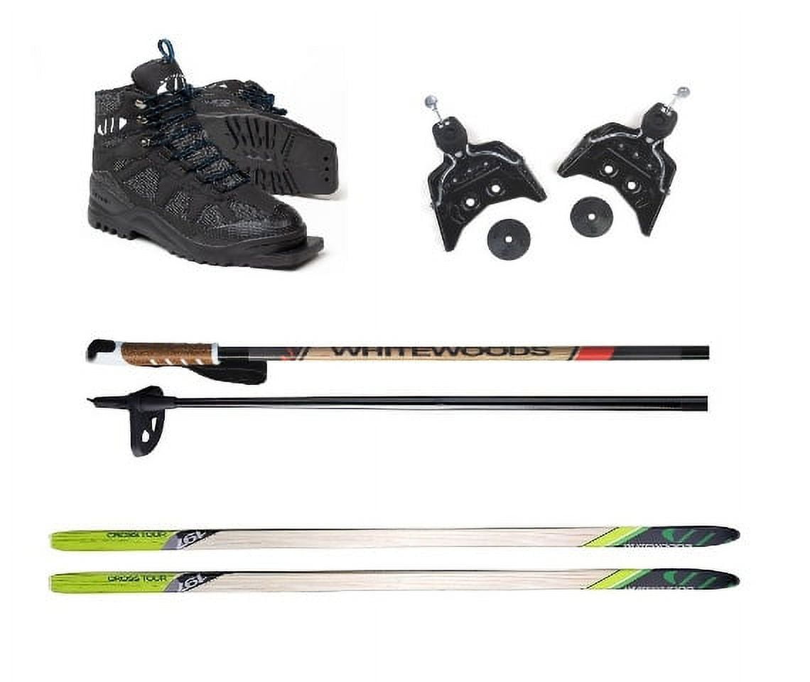 Whitewoods 75mm 3Pin Cross Country Ski Package, 197cm (for Skiers 151
