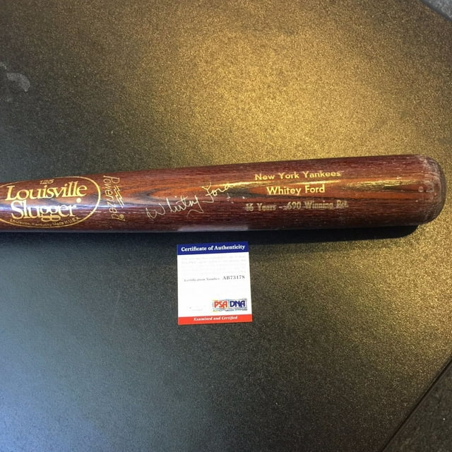 Whitey Ford Signed NY Yankees Old Timers Day Presentation Bat PSA DNA
