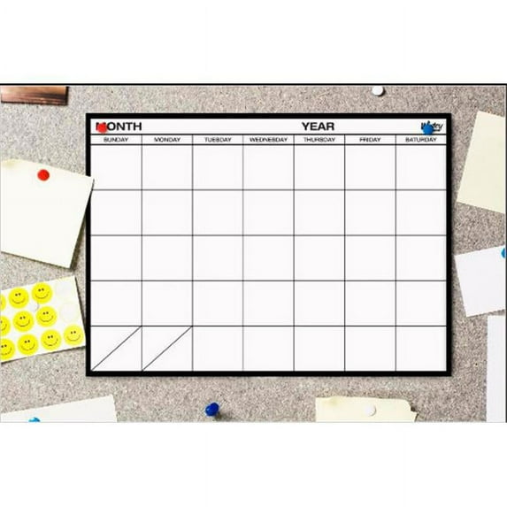 Whiteyboard 50021 2.5" x 25" x 2.5" Dry Erase and Chalkboard Supplies Monthly Whiteyboard