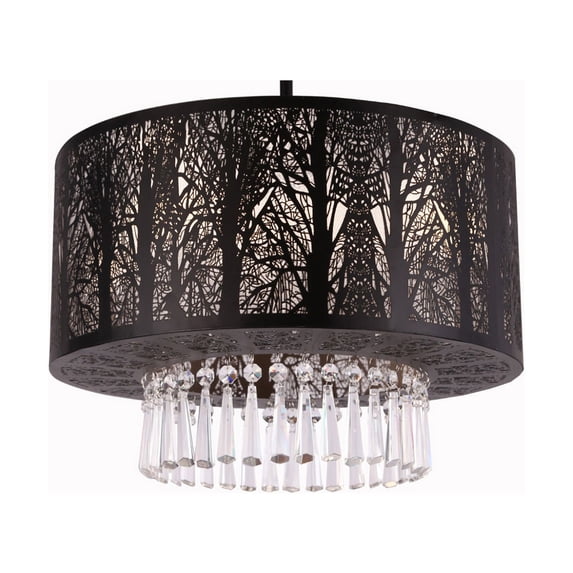 Whitfield 3-Light Black Chandelier