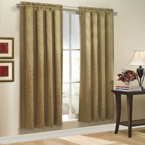 Whitfield All Over Leaf Motif Jacquard Window Curtain Panel 52" wide by 63" long