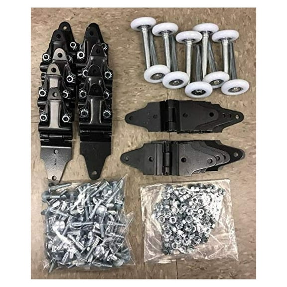Whiting Truck Door Repair Kit - 30 Pack Hinges & Bolts - Overhead Door Hardware - 2" Hinges, End/Center Hinges, 1 1/4" Bolts with Lock Nuts