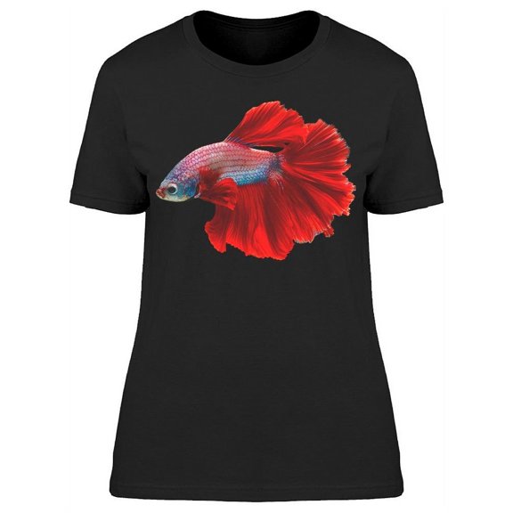 Whitish Red Tail Siamese Betta T-Shirt Women -Image by Shutterstock, Female Medium