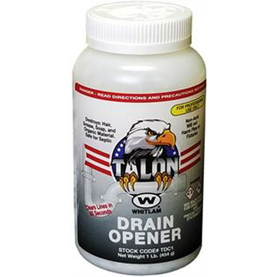 Whitlam TALON Drain Opener - Drain Cleaner - 1lb Bottle - TDC1