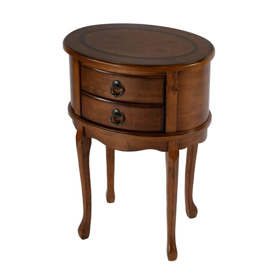 Whitley Olive Ash Burl Oval Side Table