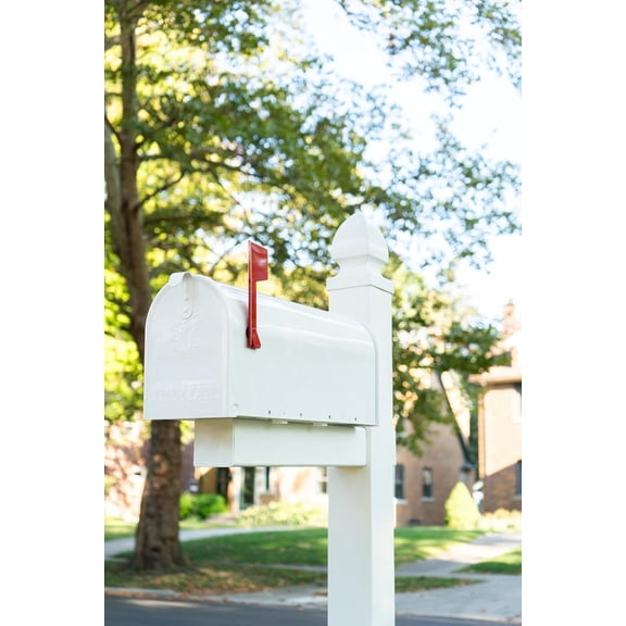 Whitley Plastic Mailbox Post, Compatibility Code A B C, White