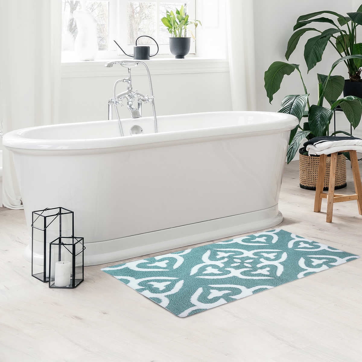 Boho Bathroom Non Slip Rug 24X48,Washable,Large Bath Mat Water Absorbent  Machine