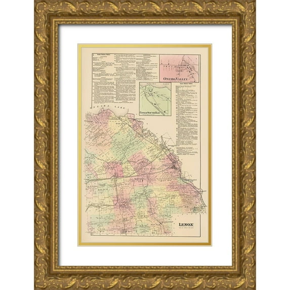 Whitman 13x18 Gold Ornate Wood Framed with Double Matting Museum Art Print Titled - Lenox New York Landowner - Whitman 1875