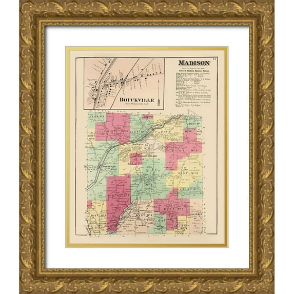 Whitman 15x18 Gold Ornate Wood Framed with Double Matting Museum Art Print Titled - Madison New York Landowner - Whitman 1875