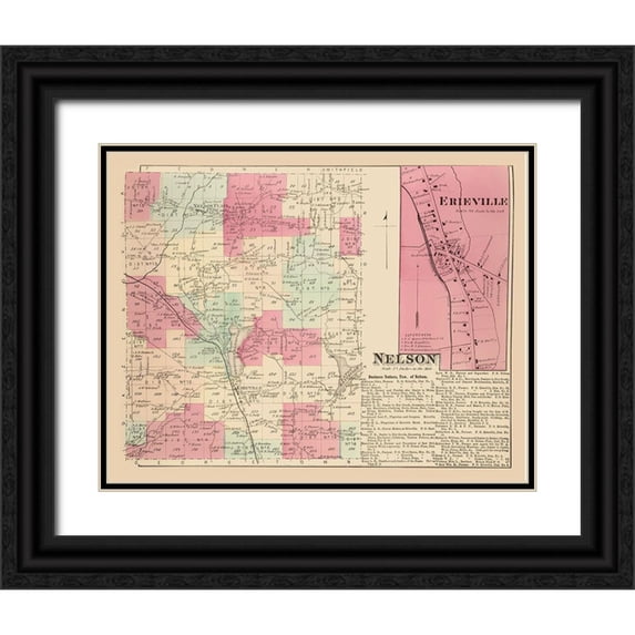 Whitman 18x15 Black Ornate Wood Framed with Double Matting Museum Art Print Titled - Nelson New York Landowner - Whitman 1875