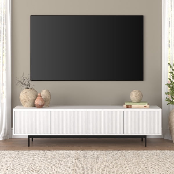 Whitman Rectangular TV Stand for TV's up to 85" in White