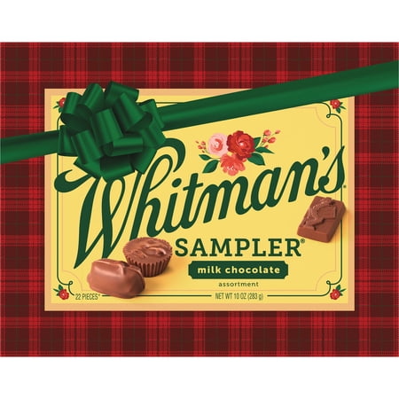 Whitman's Sampler Christmas Assorted Milk Chocolate Gift Box, 10 oz. (22 Pieces)