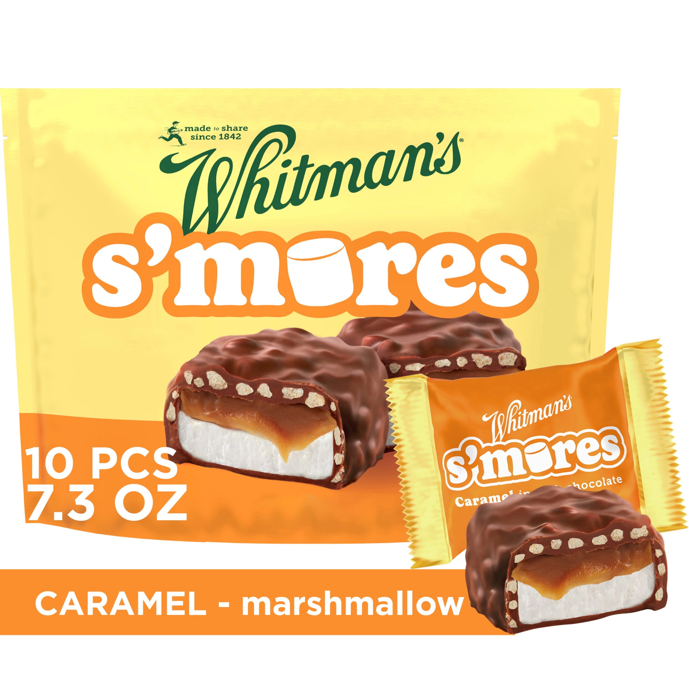 Whitman's S'mores Caramel Milk Chocolate Candy Bag 7.3 oz with