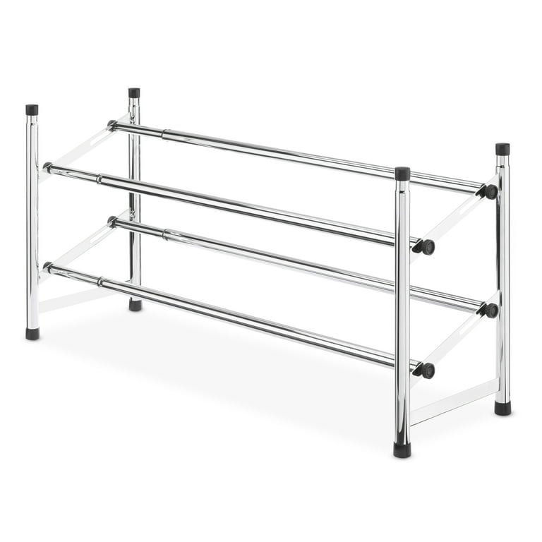 Graphite 2-Tier Metal Shoe Rack