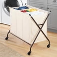 thumbnail image 1 of Whitmor 3-Section Rolling Laundry Sorter - Collapsible - White, 1 of 4