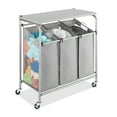 thumbnail image 1 of Whitmor 3-Section Rolling Metal Laundry Sorter Folding Station/Ironing Board Gray for All Ages, 1 of 6