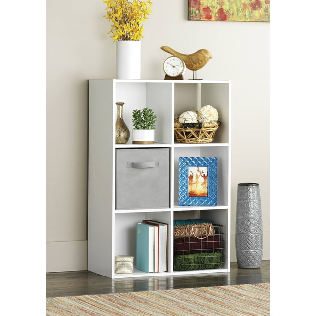 Whitmor 3 Shelf Cube Bookcase Organizer 6 Section White