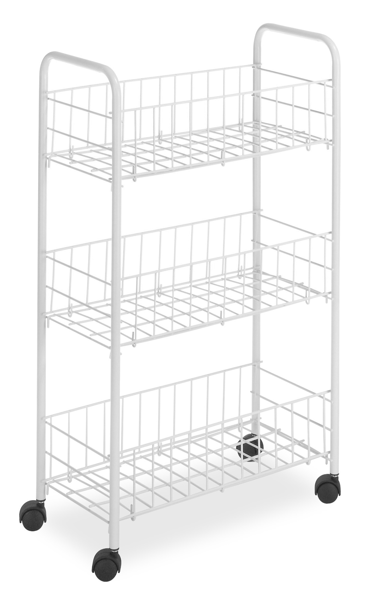 Whitmor 3 Tier Small Wire Craft Rolling Cart, White - image 1 of 6