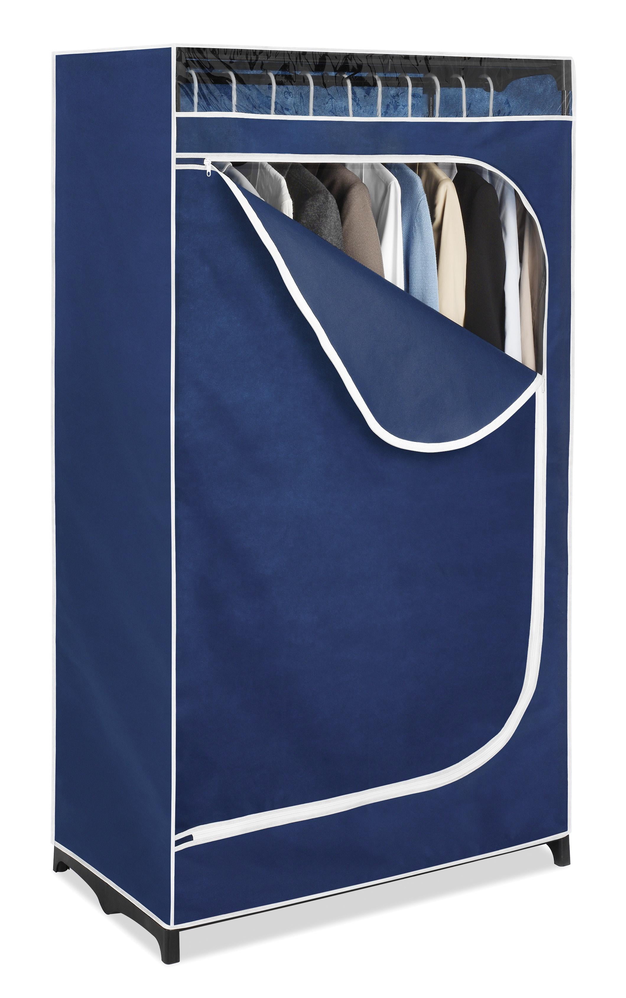 Whitmor 36-inch Clothes Closet - Freestanding Garment Organizer with Sturdy Blue Fabric Cover, Adult
