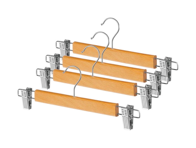 Whitmor 4-9/16 in. H X 1 in. W X 13 in. L Wood Brown Skirt Hanger 4 pk
