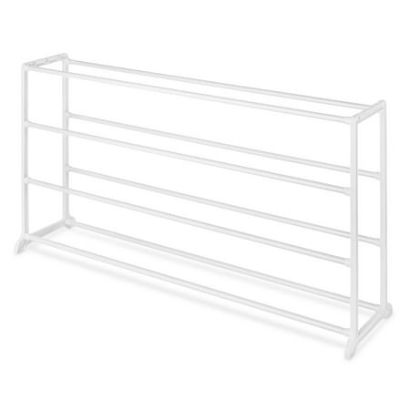 Whitmor 4-Tier Resin Shoe Rack, Space-Saving Shoe Organizer, 20-Pair Capacity, White