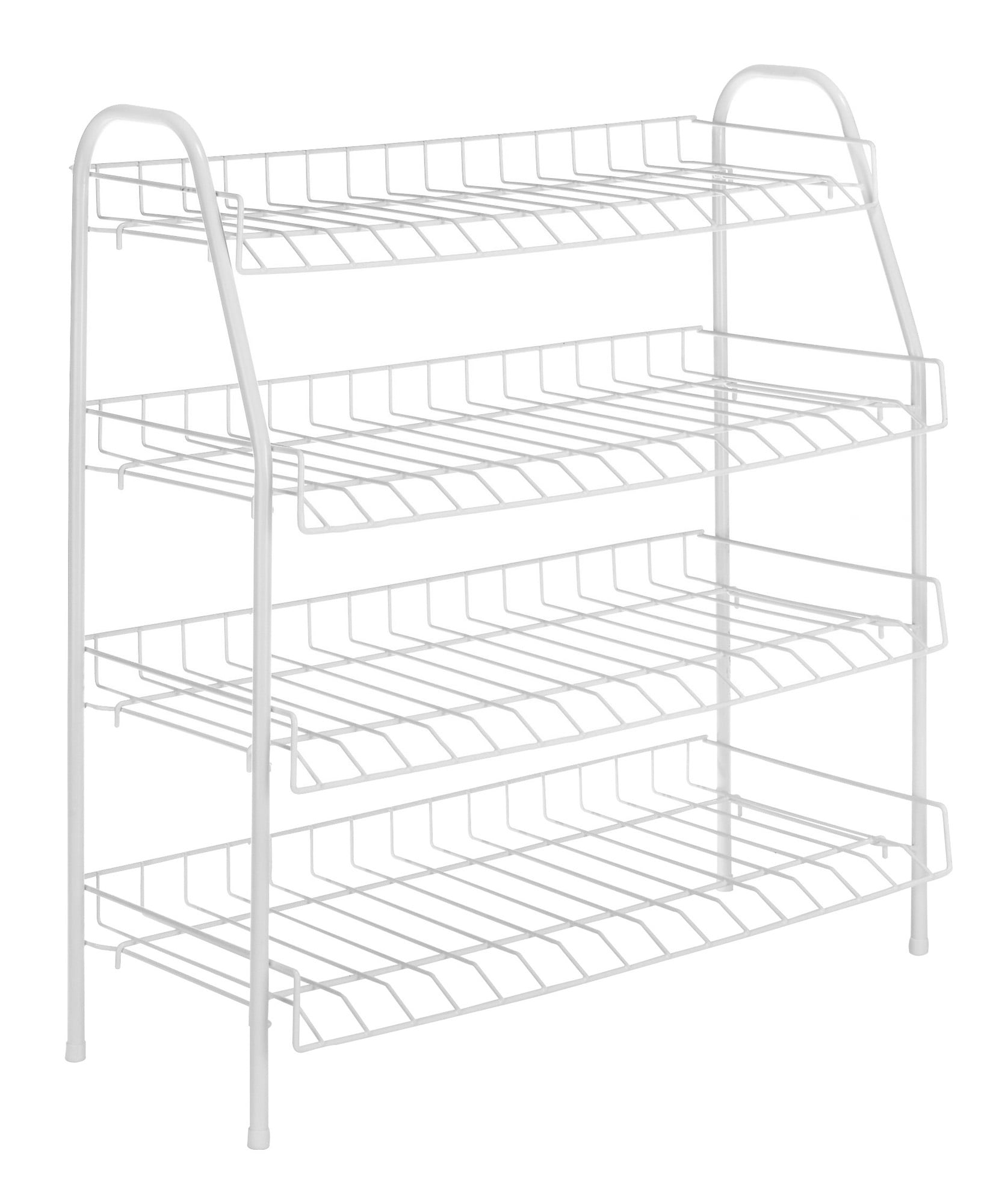 Whitmor 4-Tier Accessory Shelves Shoe Rack, Metal, White