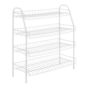 Whitmor 4-Tier Accessory Shelves Shoe Rack, White
