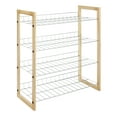 thumbnail image 1 of Whitmor 4 Tier Closet Shelf - Storage Organizer - Natural Wood & Chrome - 11.63"x 25.0"x 27.5"-Adult, 1 of 6
