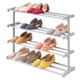 thumbnail interactive-video image 1 of Whitmor Adjustable 4-Tier Shoe Rack - 24 Pair Shoe Organizer - Grey, 1 of 5