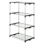 Whitmor 4-Tier Freestanding Metal Shelf Tower Closet System, Black & Silver