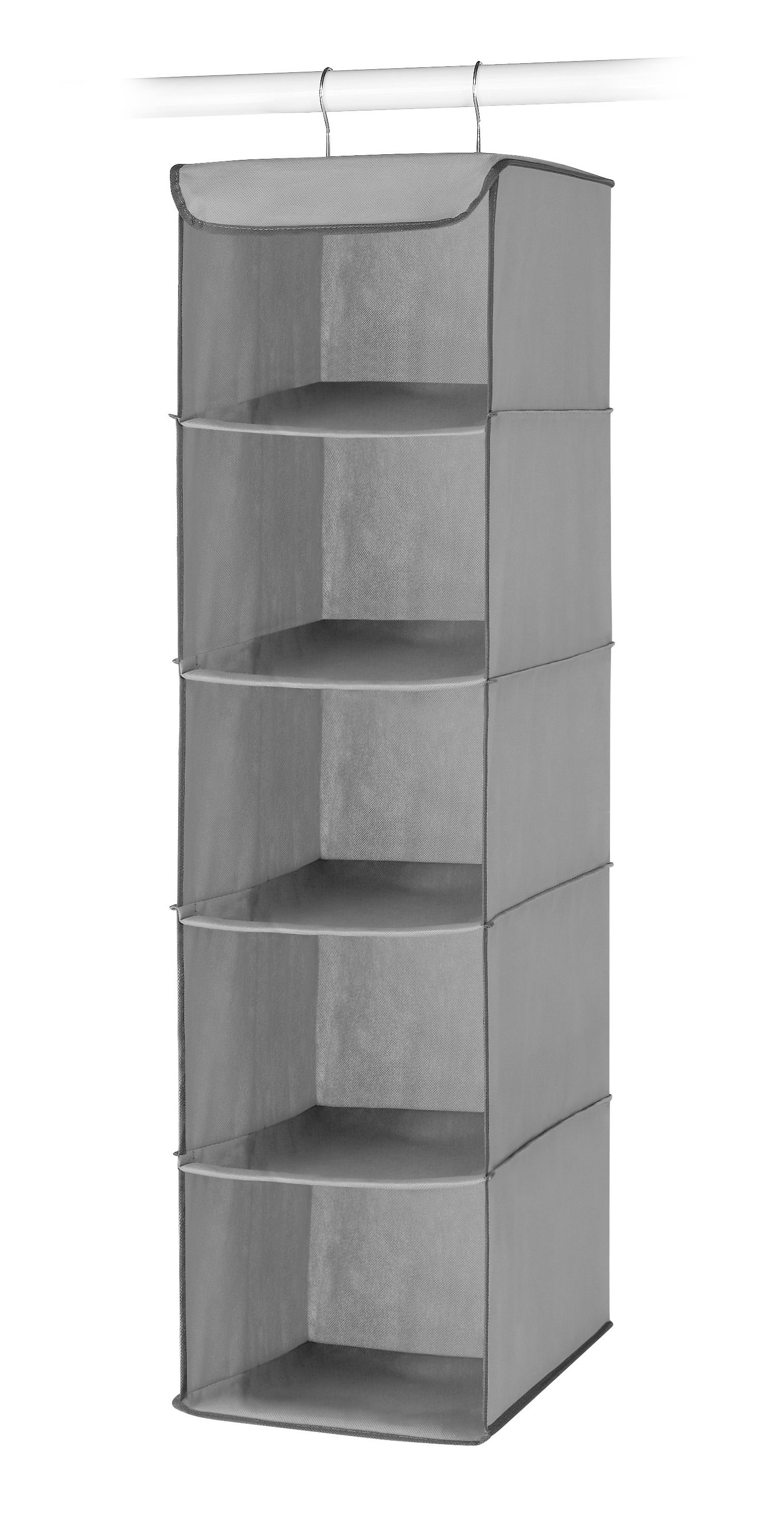 Whitmor 5 Section Closet Organizer - Hanging Shelves with Sturdy Metal ...
