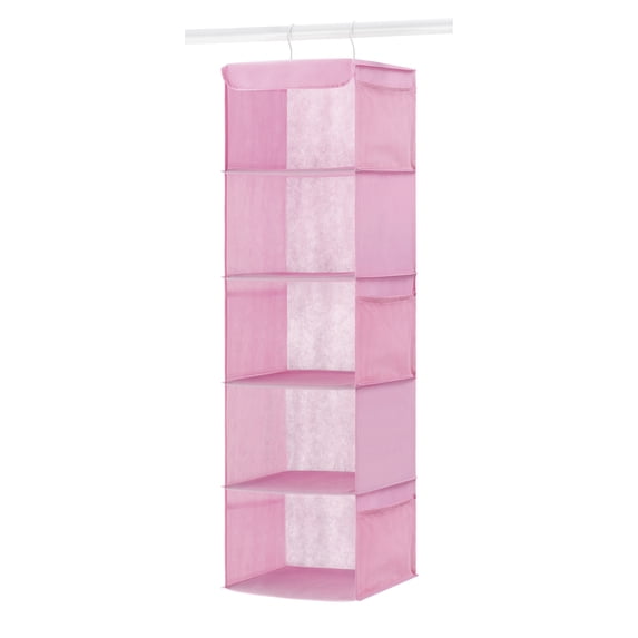 Whitmor 5 Shelf Hanging Polypro Non-Woven Sweater Shelves - Closet Organizer - Pink - Adult Use