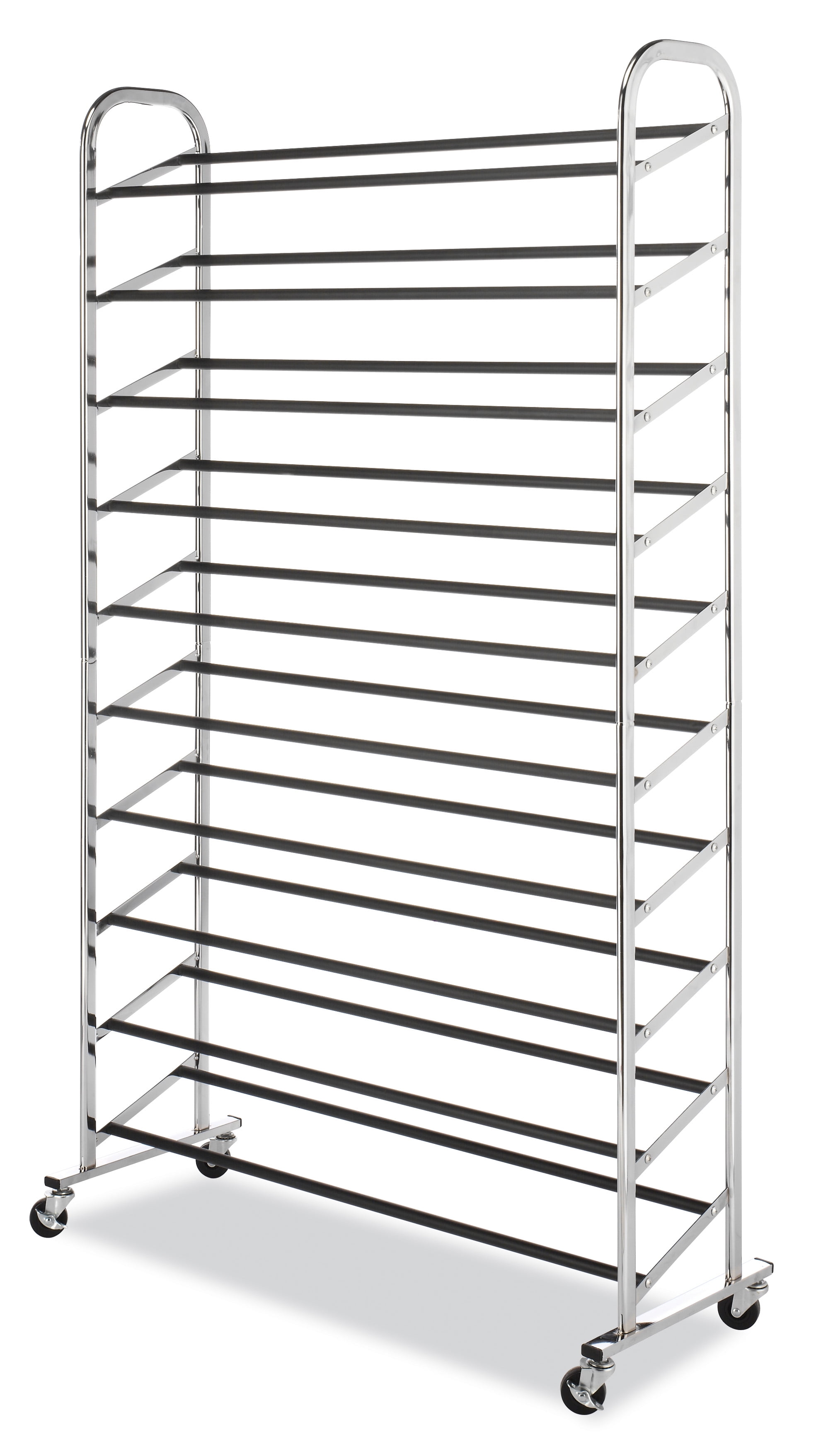 Metal shoe rack with wheels hotsell
