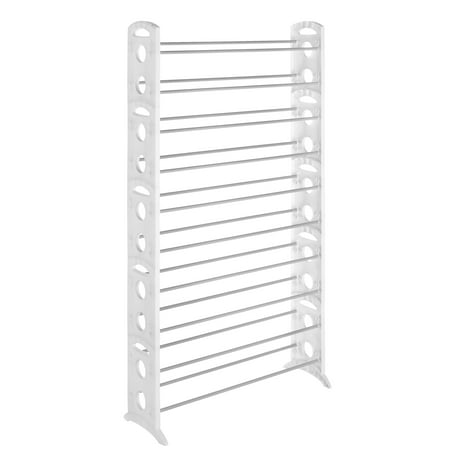 Whitmor 50 Pair Shoe Tower - 10-Tier - Shoe Rack - White